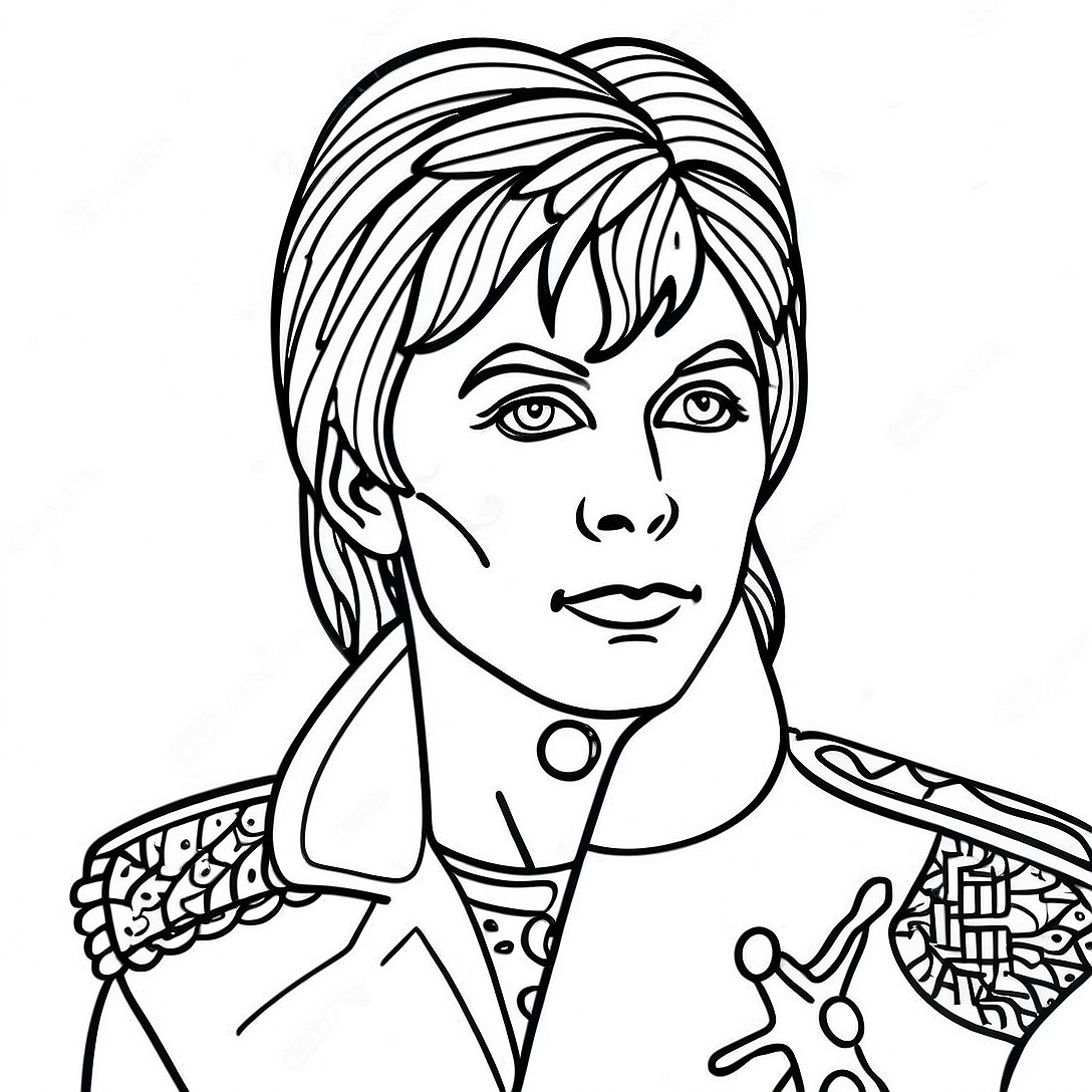 Ziggy Stardust in Colorful Costume Coloring Page | David Bowie coloring page