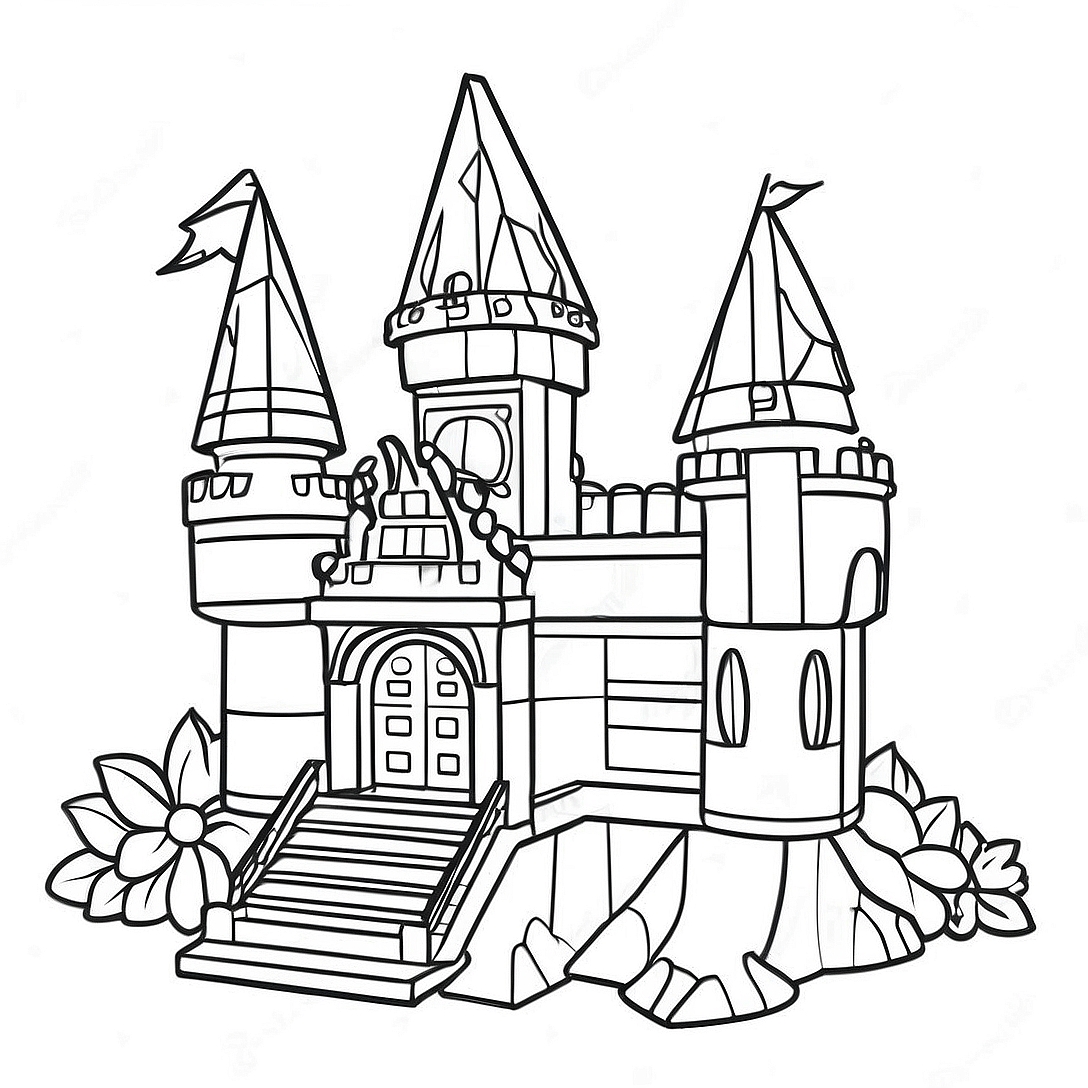 Girl Lego Princess Castle Coloring Page | Girl Lego coloring page