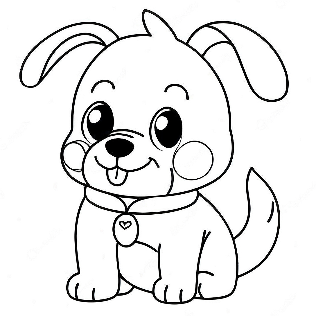 Anime Dog Coloring Page | Anime Dog coloring page