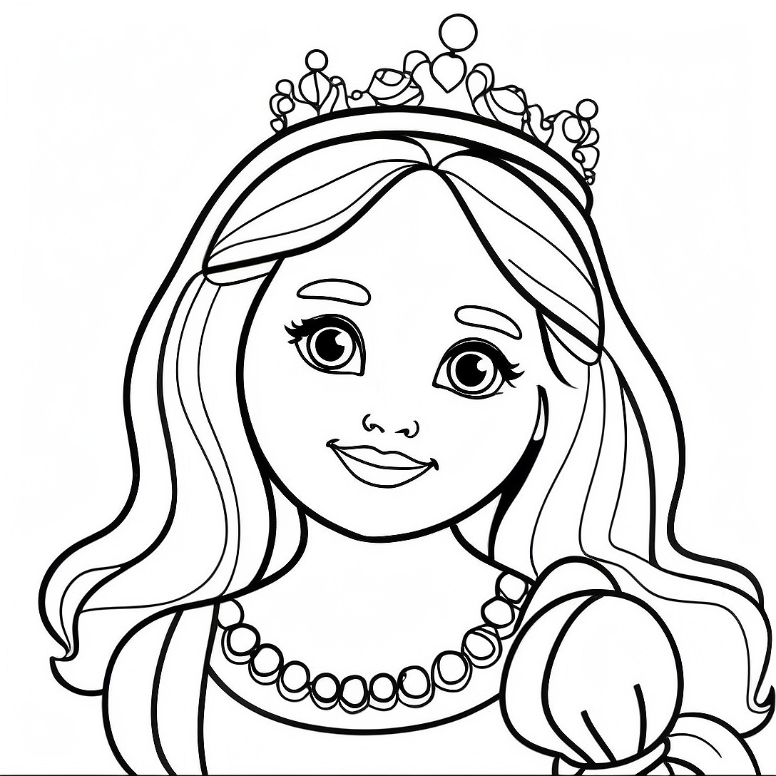 Girly Princess Coloring Page | Girly coloring page