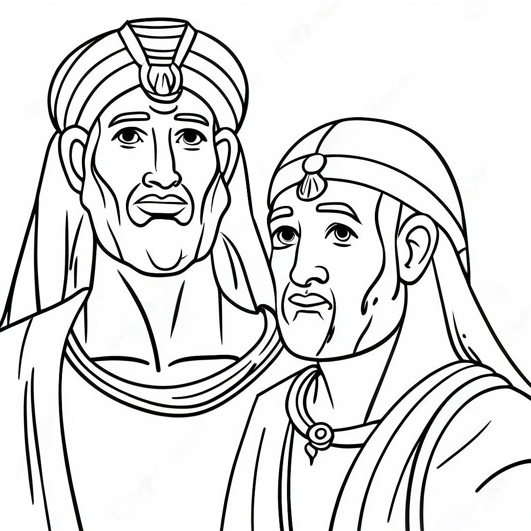 Moses and Pharaoh Coloring Page | Moses and Pharaoh coloring page