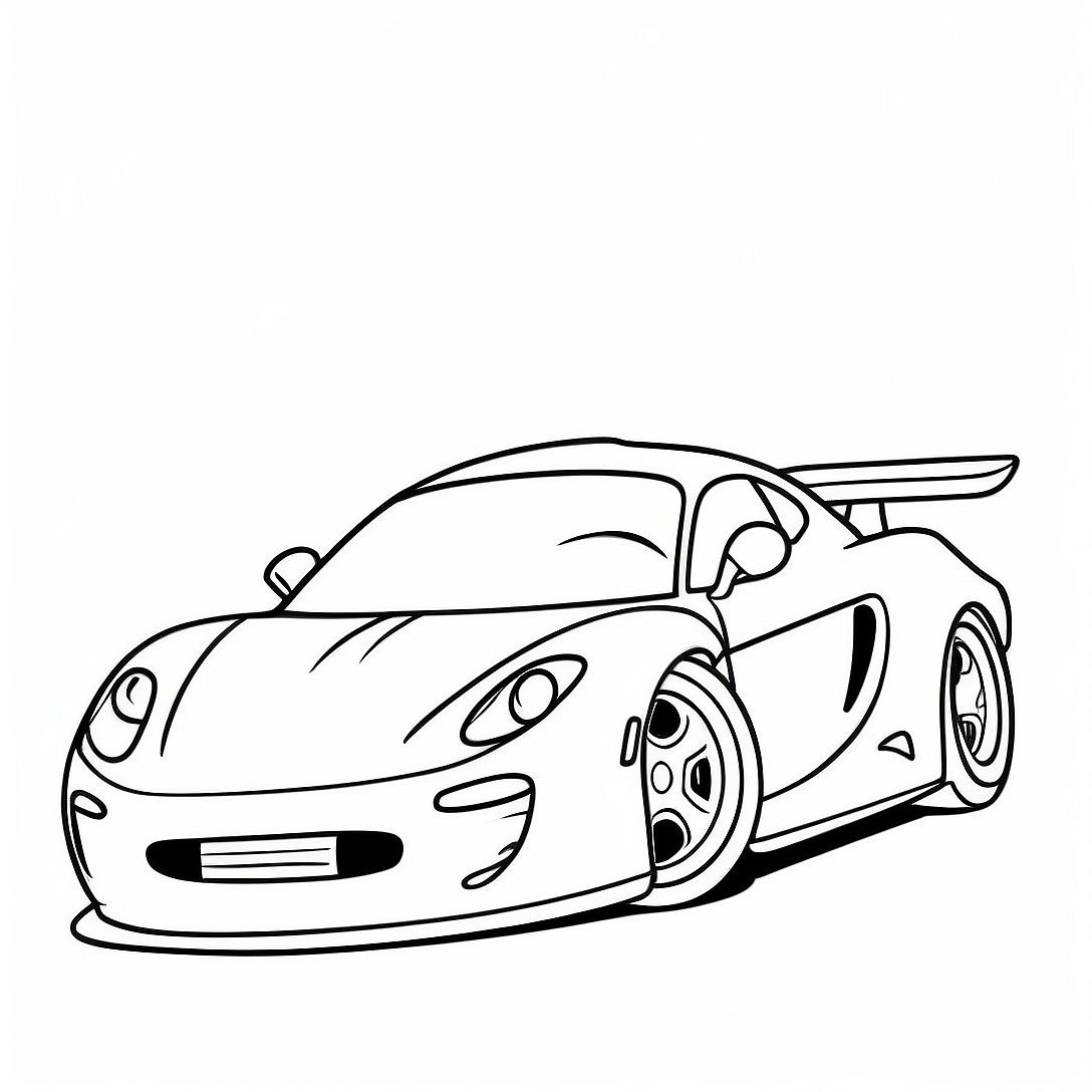 Fast Sports Car Racing Coloring Page | Sports Car coloring page