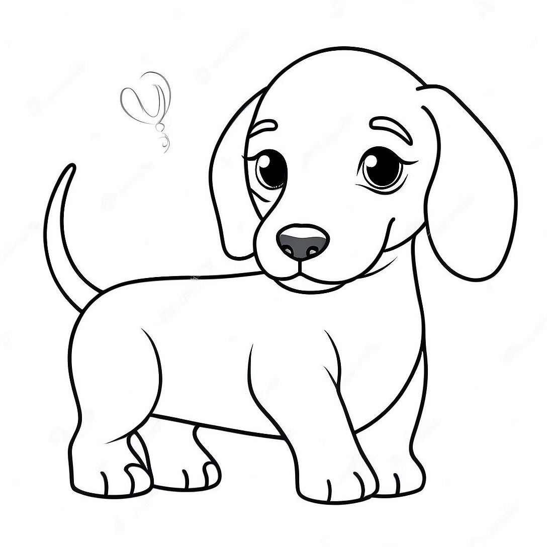 Dachshund Puppy Coloring Page | Dachshund coloring page