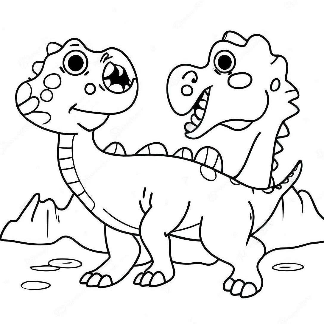 Colorful Hybrid Dinosaur Battle Coloring Page | Hybrid Dinosaur coloring page