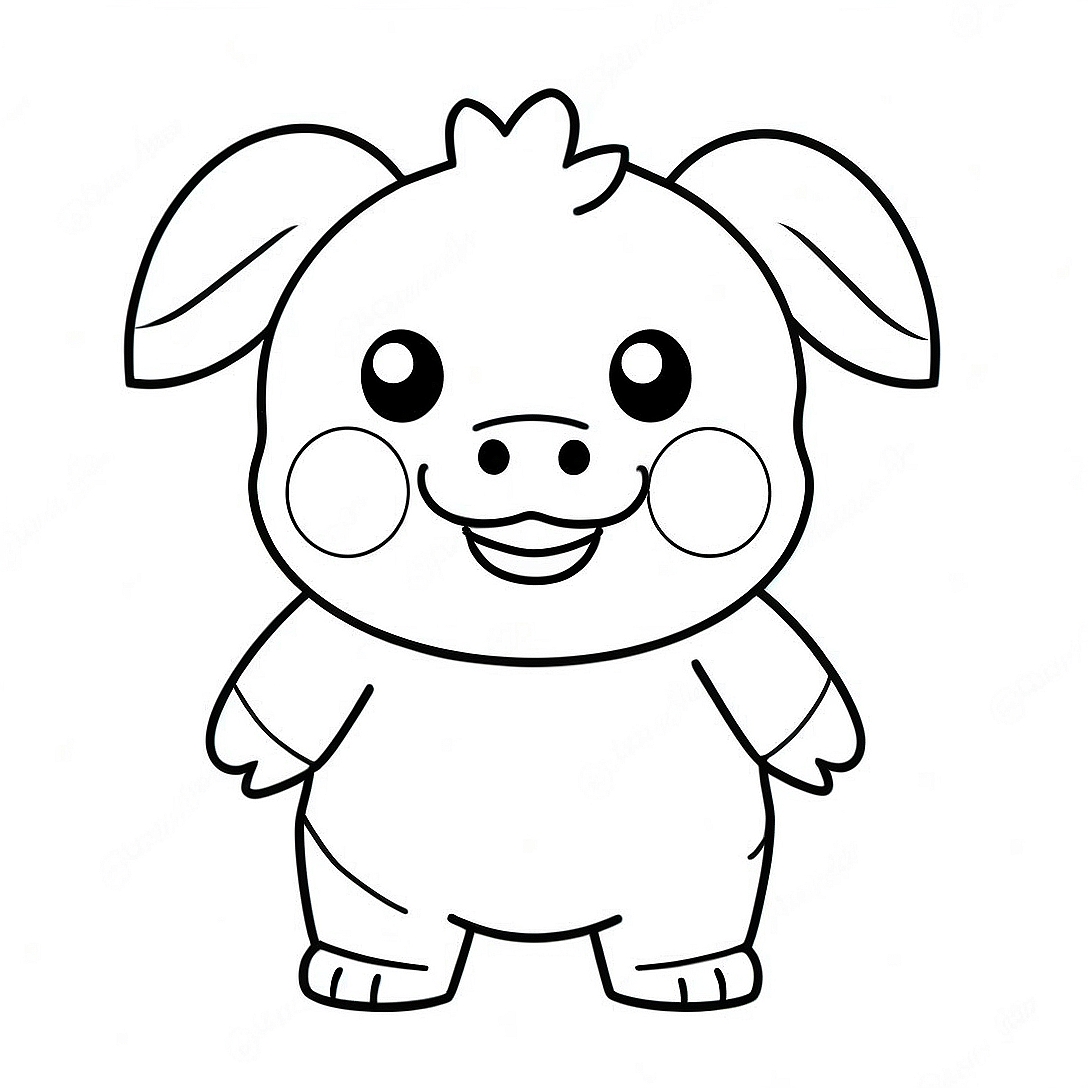 Creepy Roblox Piggy Kraxicorde Coloring Page | Roblox Piggy Kraxicorde coloring page