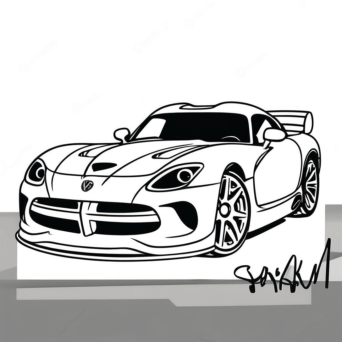 Dodge Viper Sports Car Coloring Page | Dodge Viper coloring page