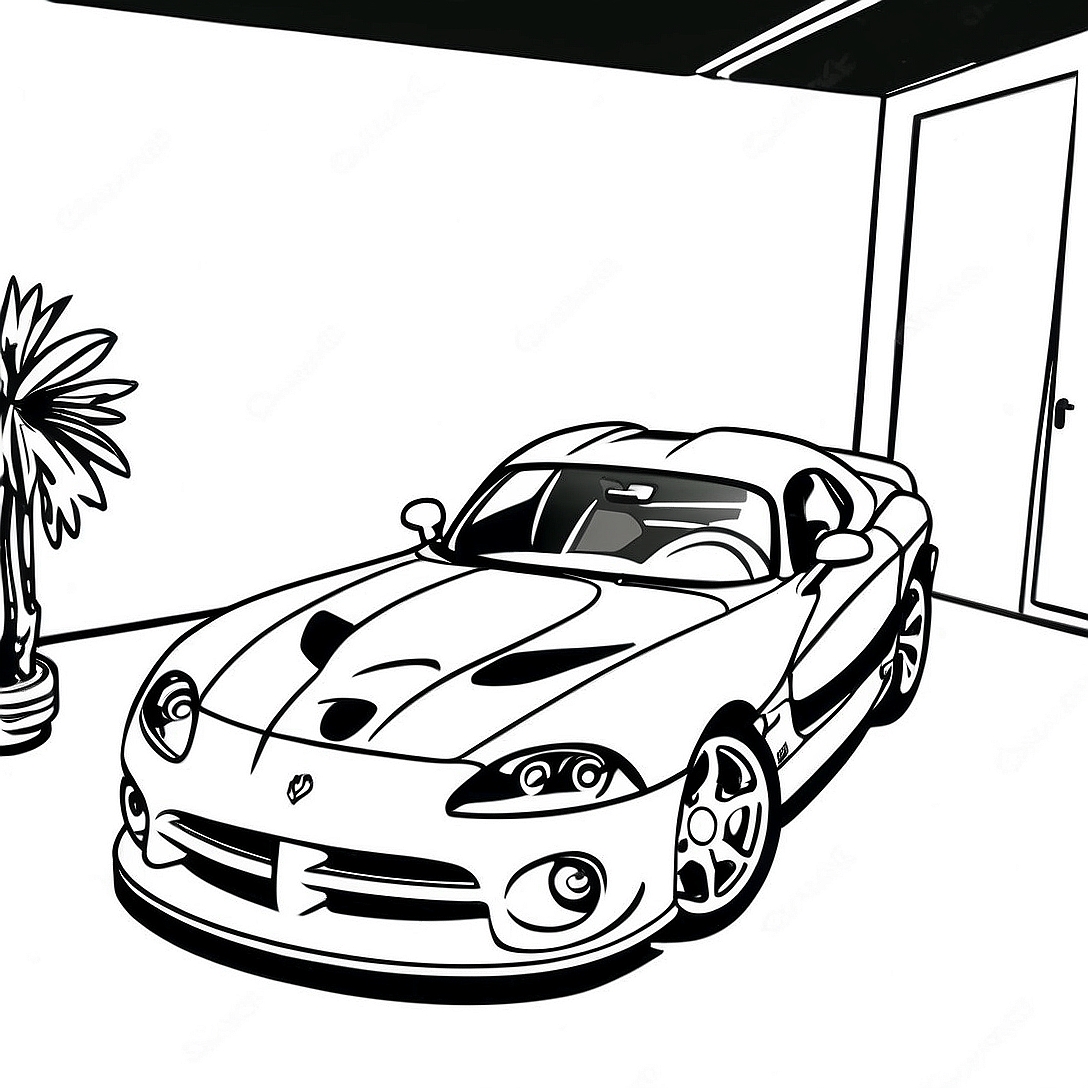 Red Dodge Viper Coloring Page | Dodge Viper coloring page