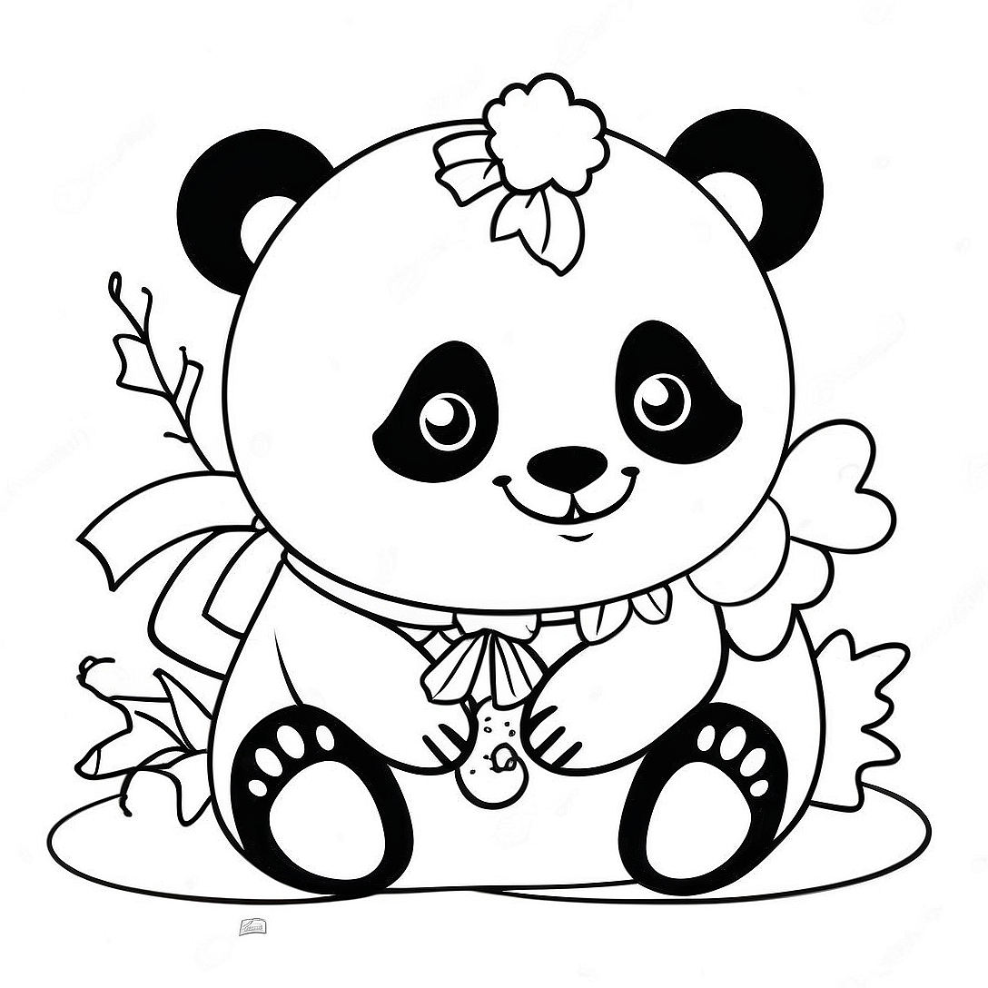 Christmas Panda Coloring Page | Christmas Panda coloring page