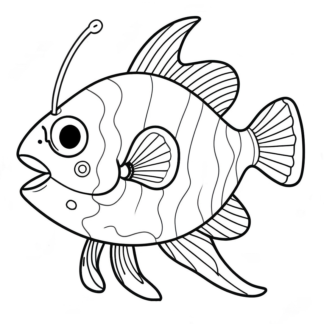 Angler Fish Coloring Page | Angler Fish coloring page
