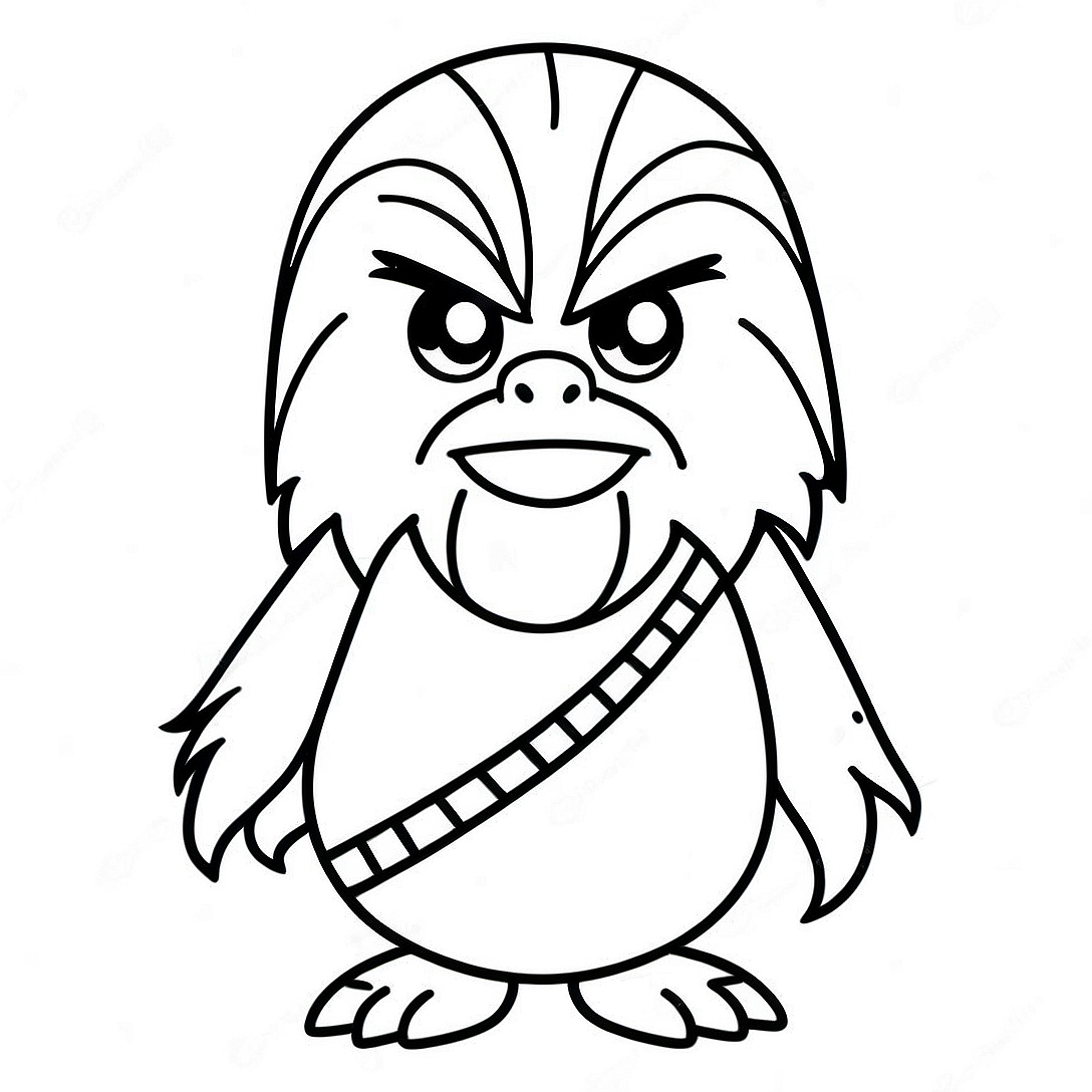 Chewbacca Angry Bird Coloring Page | Angry Birds Star Wars coloring page
