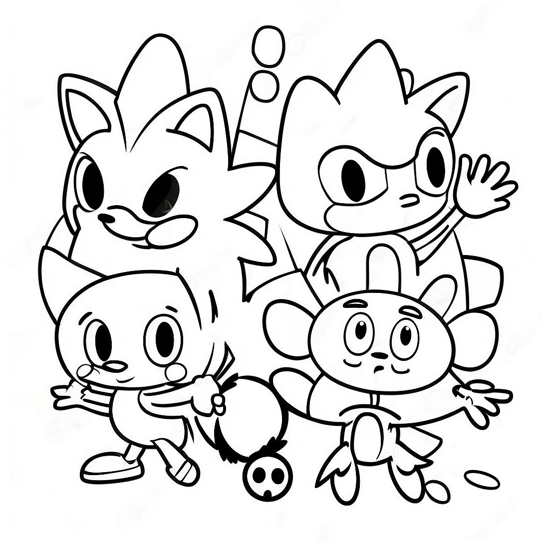 Sonic Lost World Characters Coloring Page | Sonic Lost World coloring page