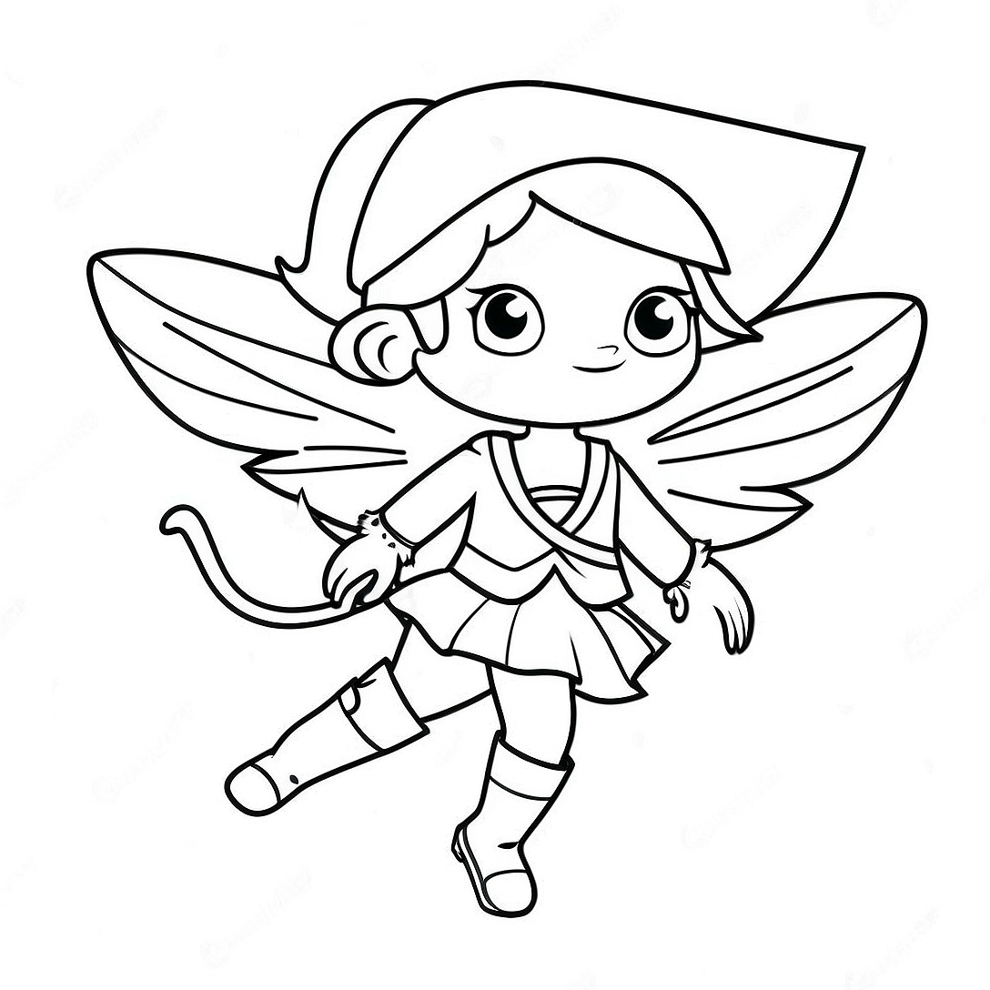 Adventurous Pirate Fairy Coloring Page | Pirate Fairy coloring page