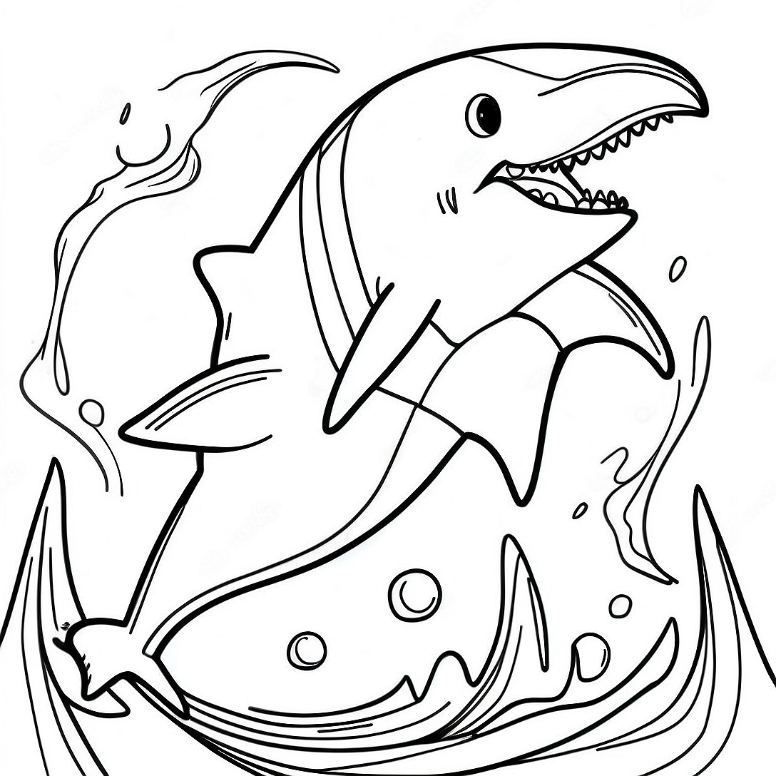 Megalodon Shark Roaring Coloring Page | Megalodon Monster Jam coloring page
