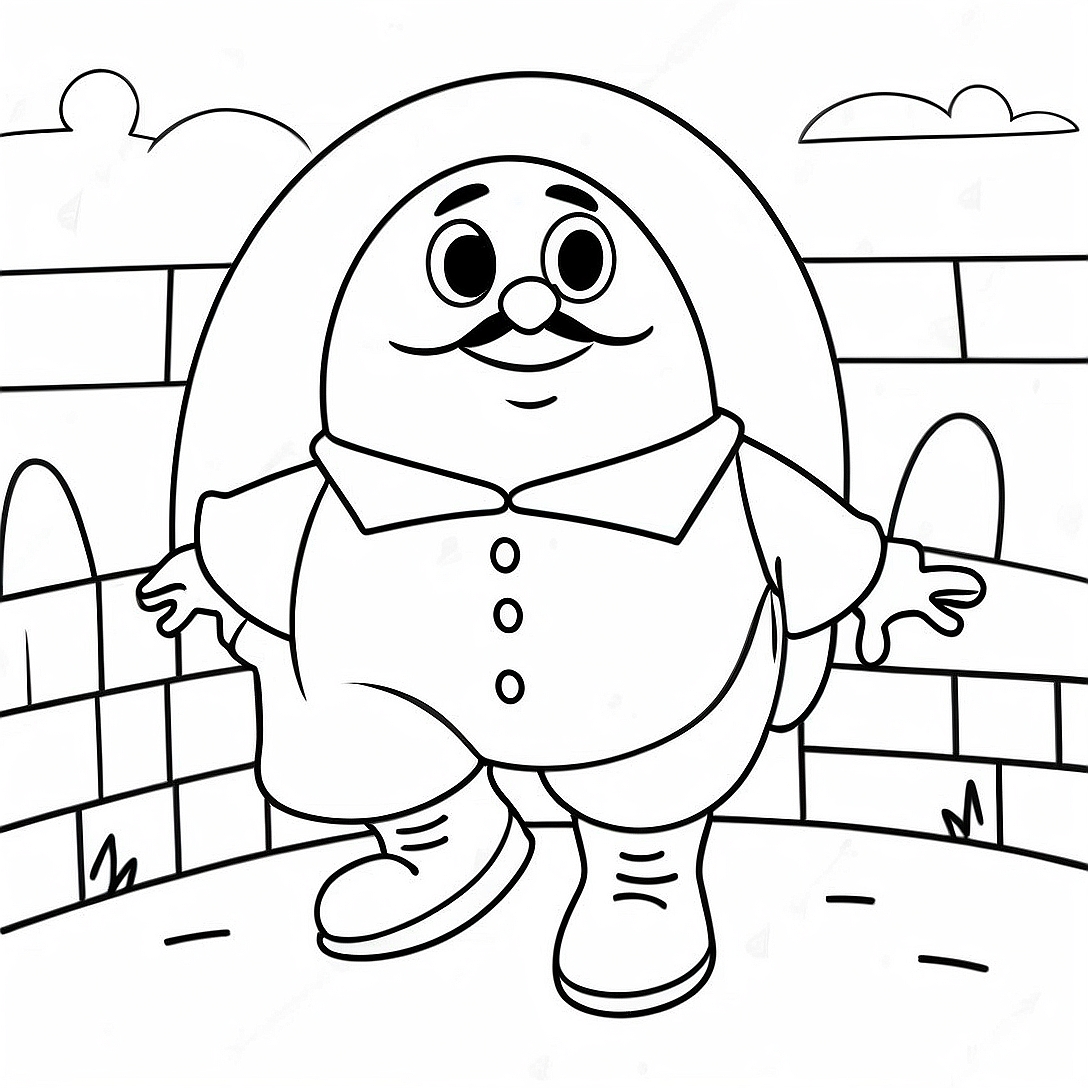 Colorful Humpty Dumpty Coloring Page | Nursery Rhymes coloring page