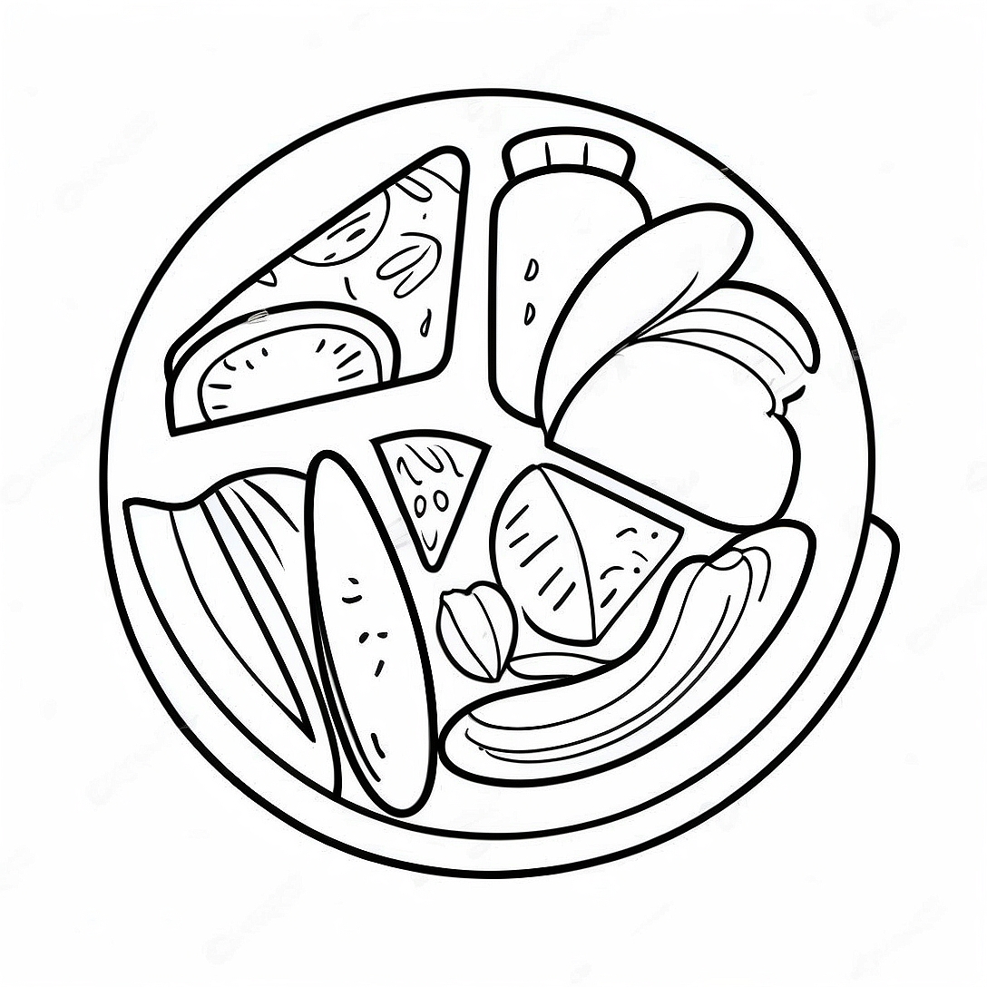 Healthy Plate Coloring Page | Healthy Plate coloring page