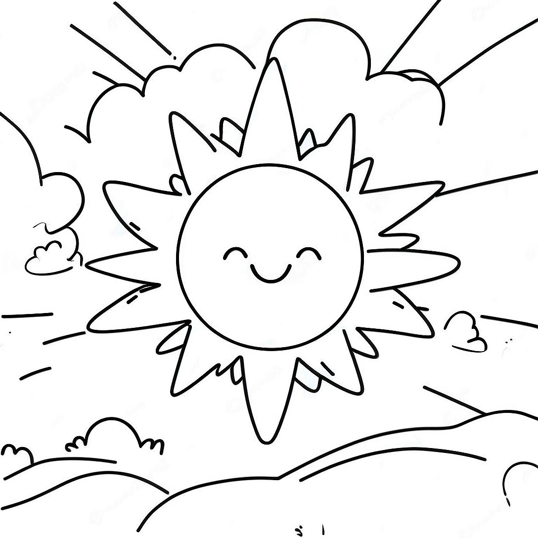 Bright and Happy Sunshine Coloring Page | You Are My Sunshine coloring page