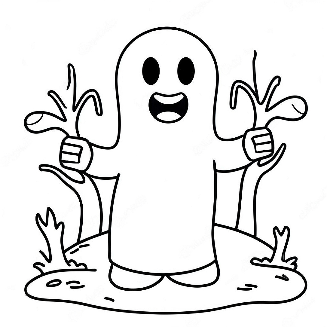 Lego Spooky Ghost Coloring Page | Lego Halloween coloring page
