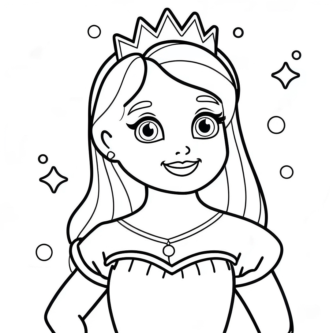 Princess Rainbow Coloring Page | Princess Rainbow coloring page