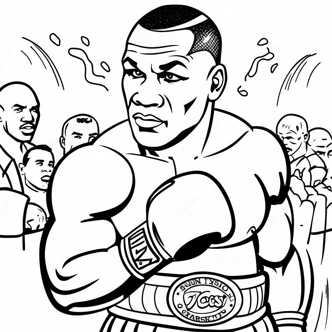 Mike Tyson Boxing Champion Coloring Page | Mike Tyson coloring page