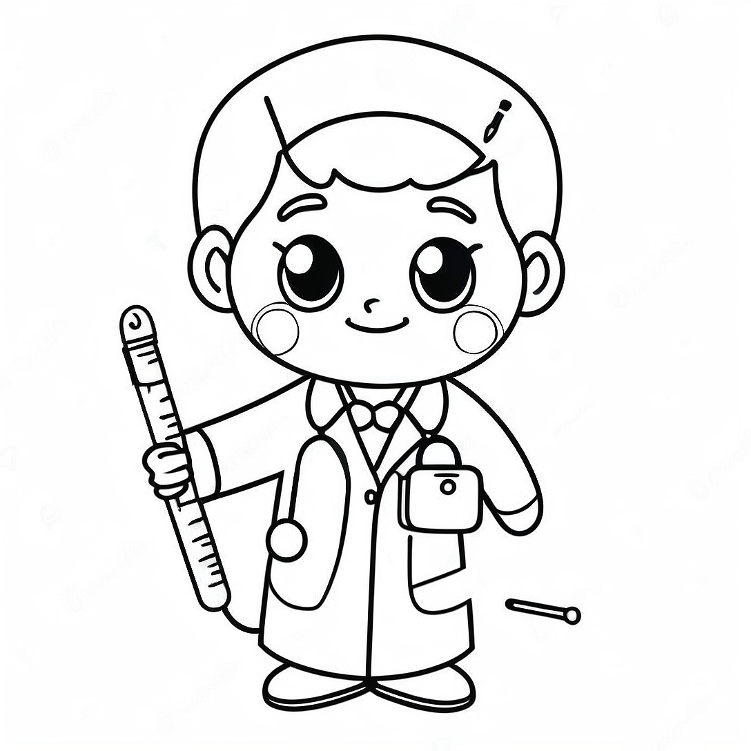 Cute Doctor Coloring Page | Medical coloring page