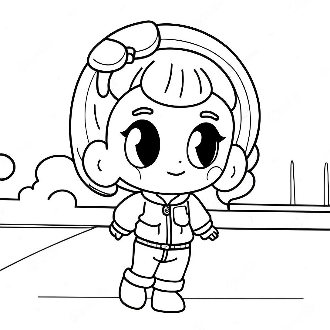 Cute Bulma in Casual Outfit Coloring Page | Bulma coloring page