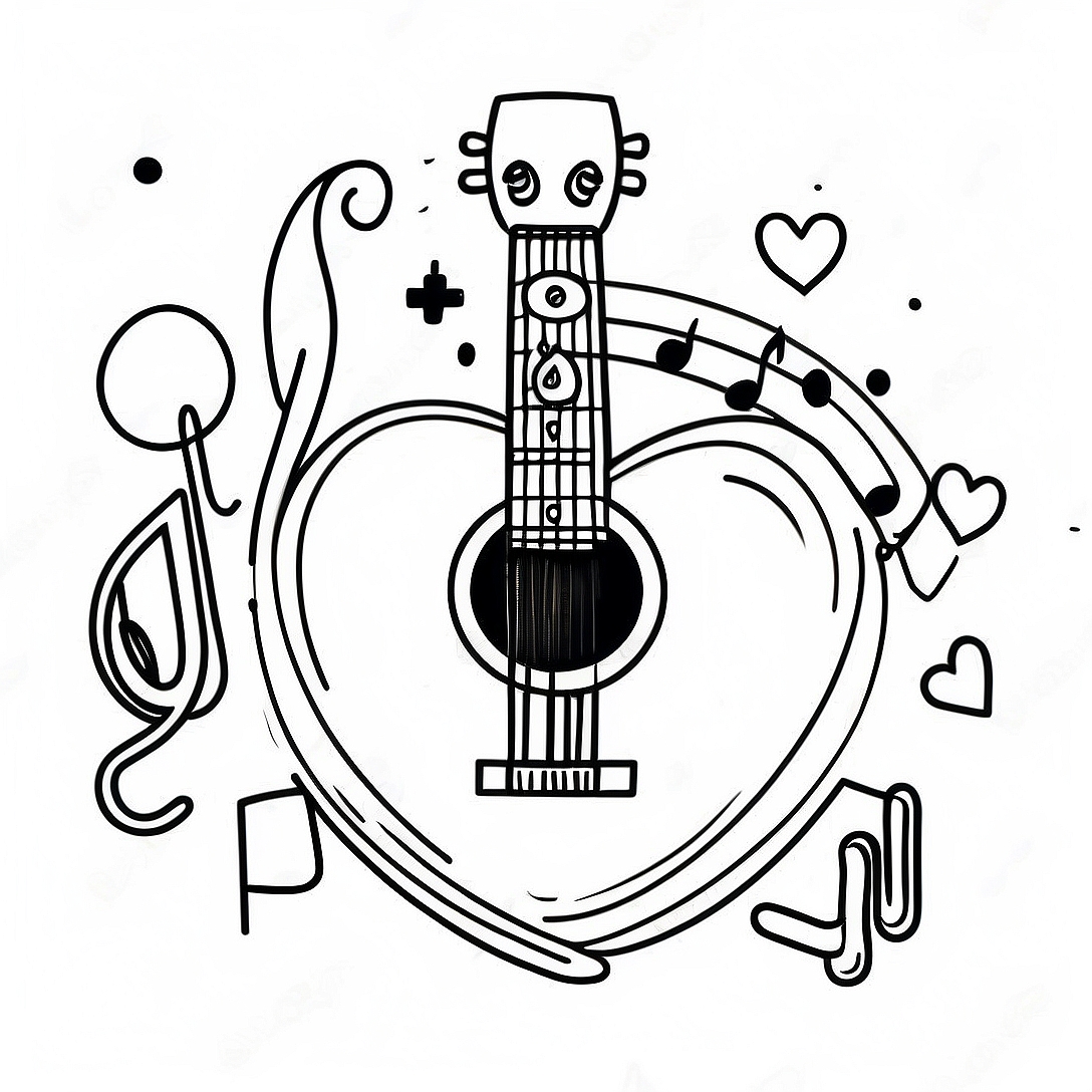 I Love Music Coloring Page | I Love Music coloring page