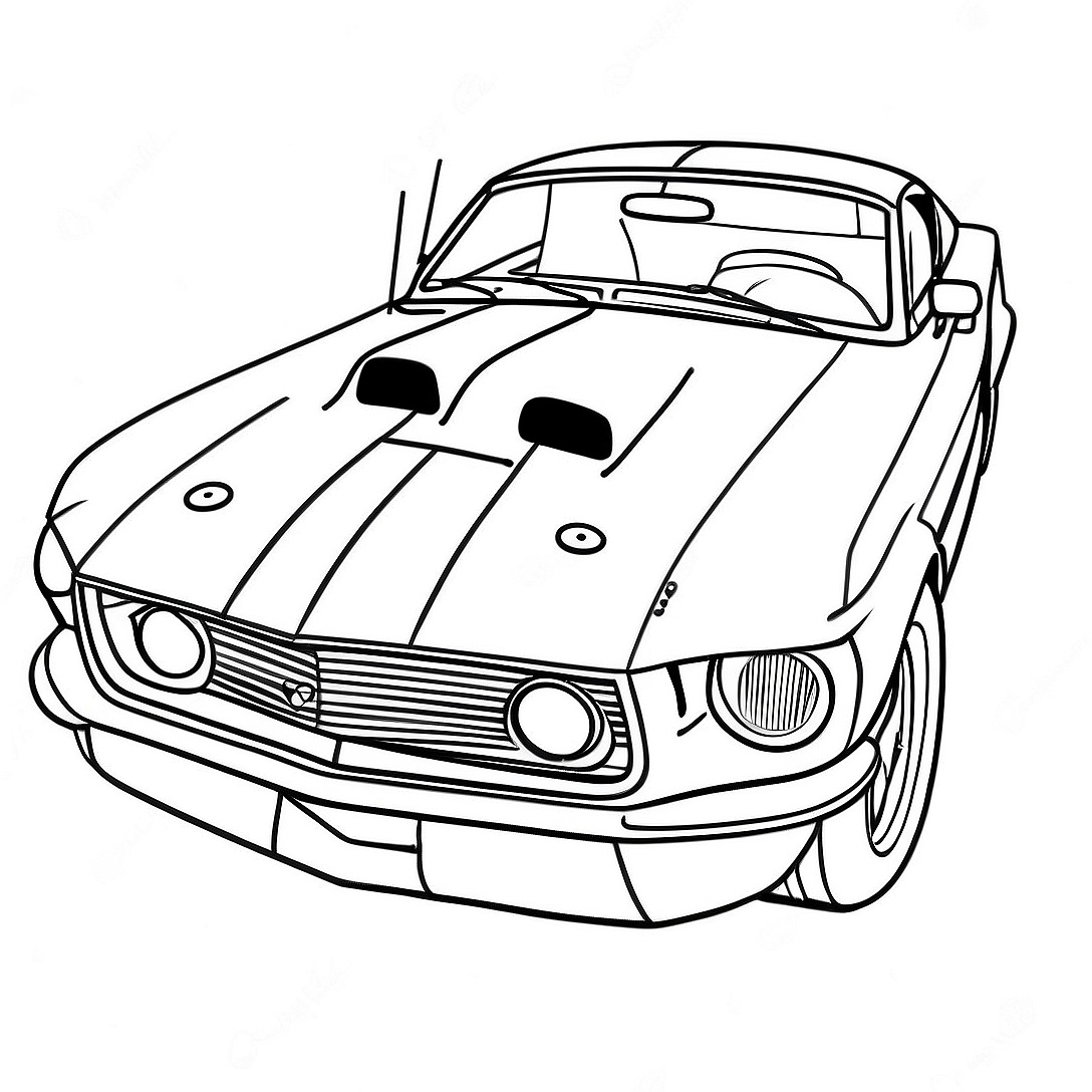 Mustang Race Car Coloring Page | Mustang Race Car coloring page