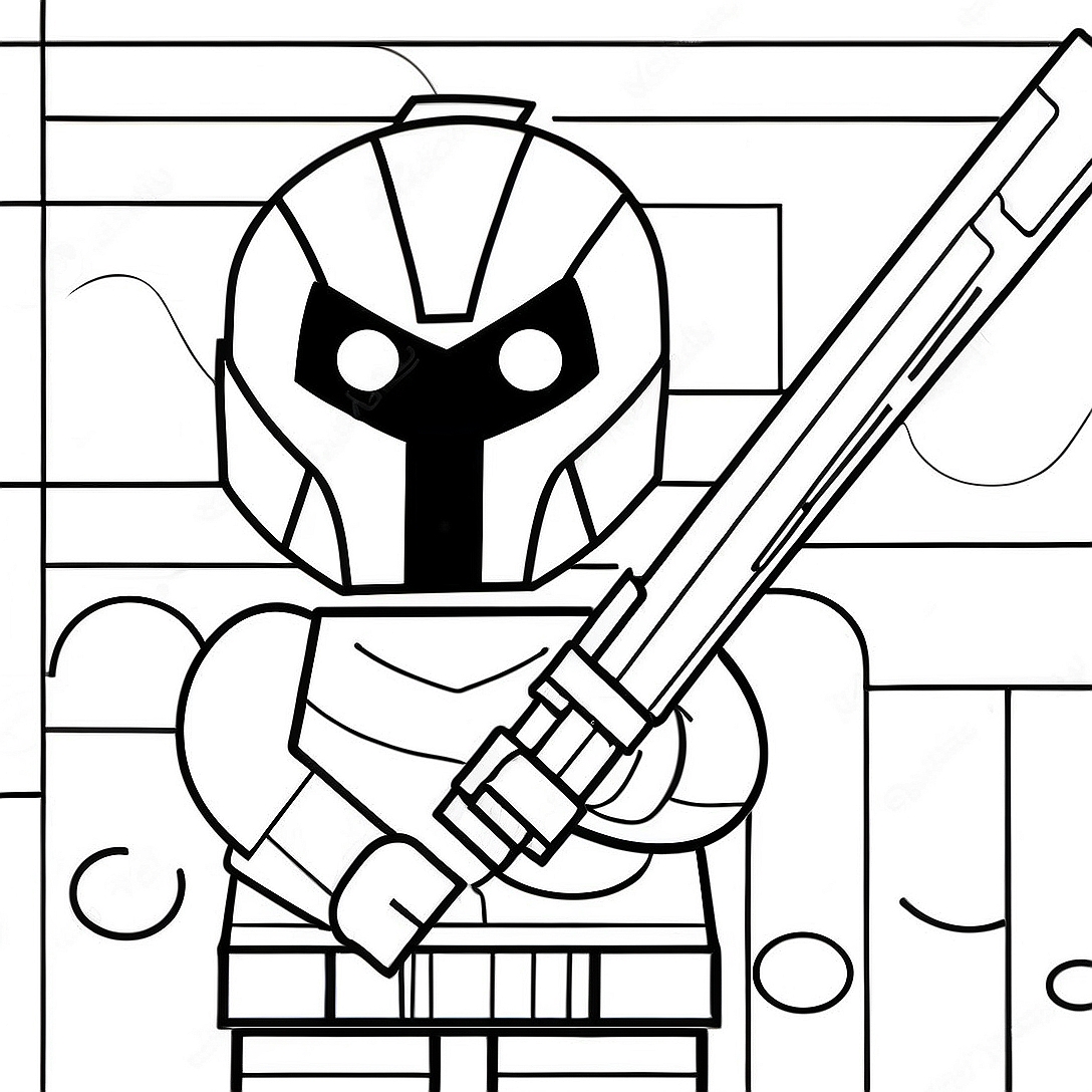 Deathstroke Lego Character Coloring Page | Lego DC Super Villains Deathstroke coloring page