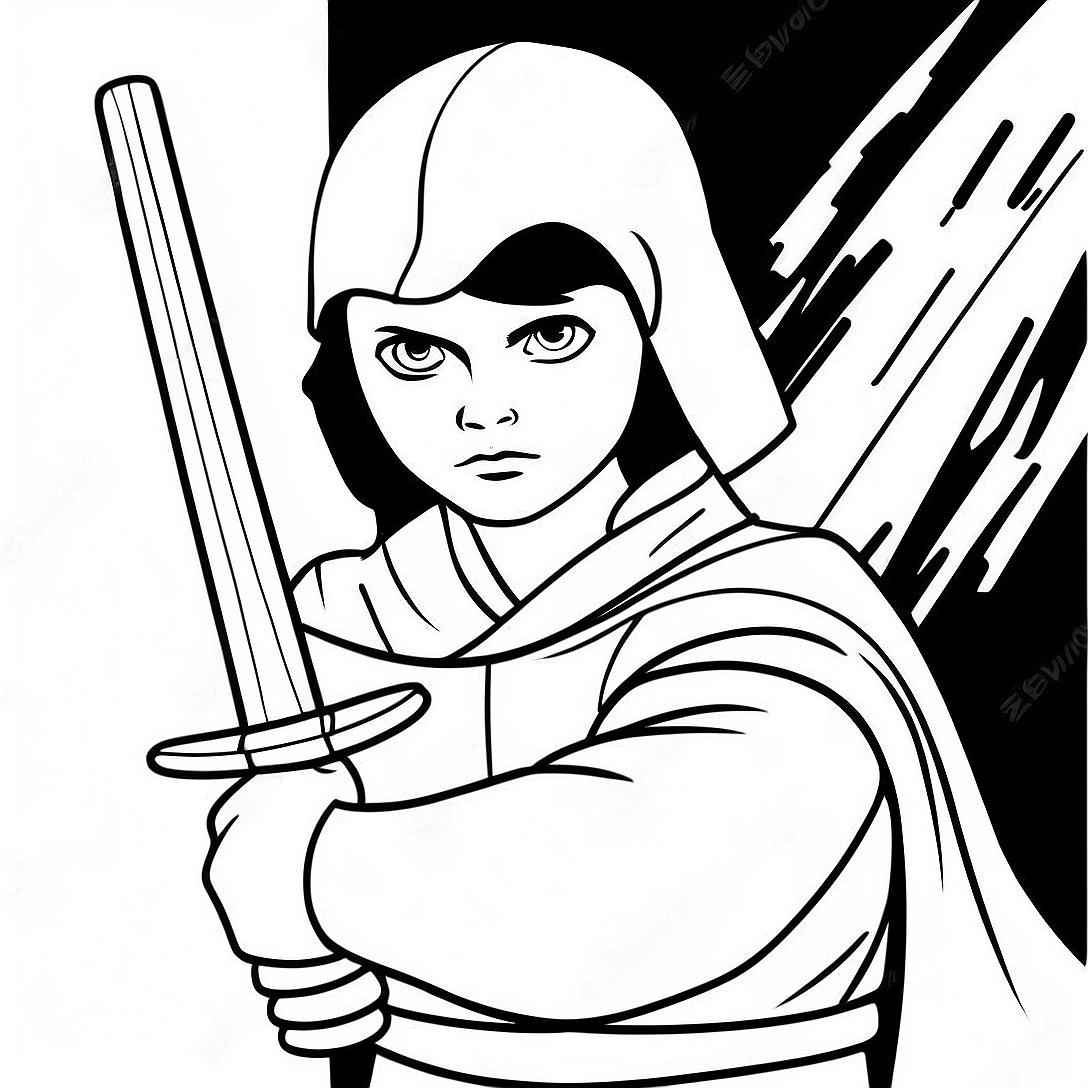 Brave Young Jedi in Action Coloring Page | Young Jedi Adventures coloring page