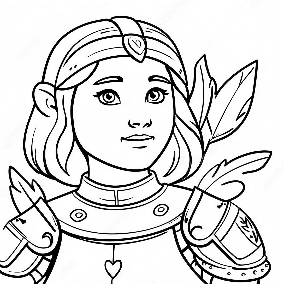 Brave Nella in Armor Coloring Page | Nella the Princess Knight coloring page