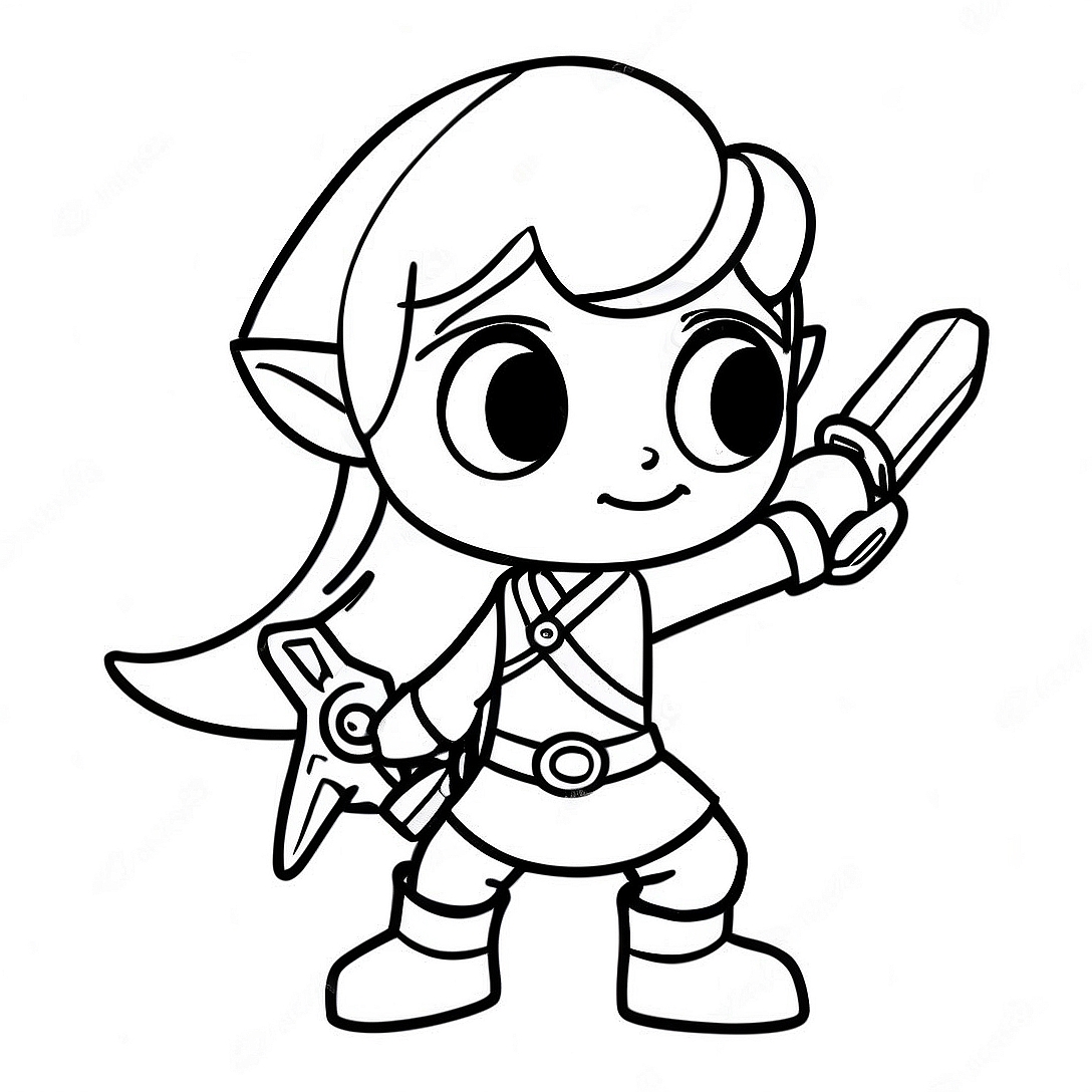 Toon Link Adventure Coloring Page | Toon Link coloring page