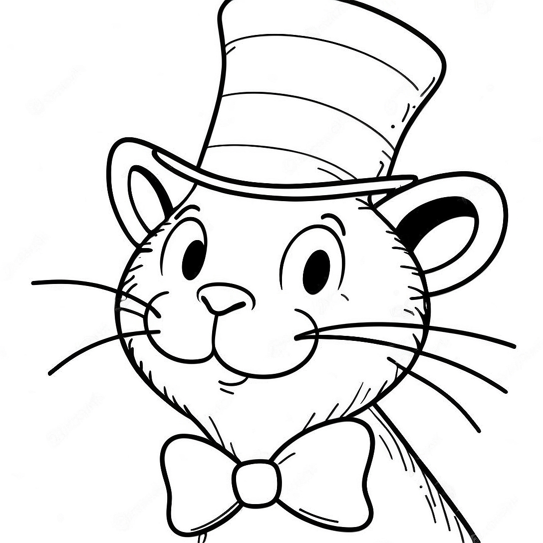 Whimsical Cat in the Hat Coloring Page | Dr. Seuss coloring page