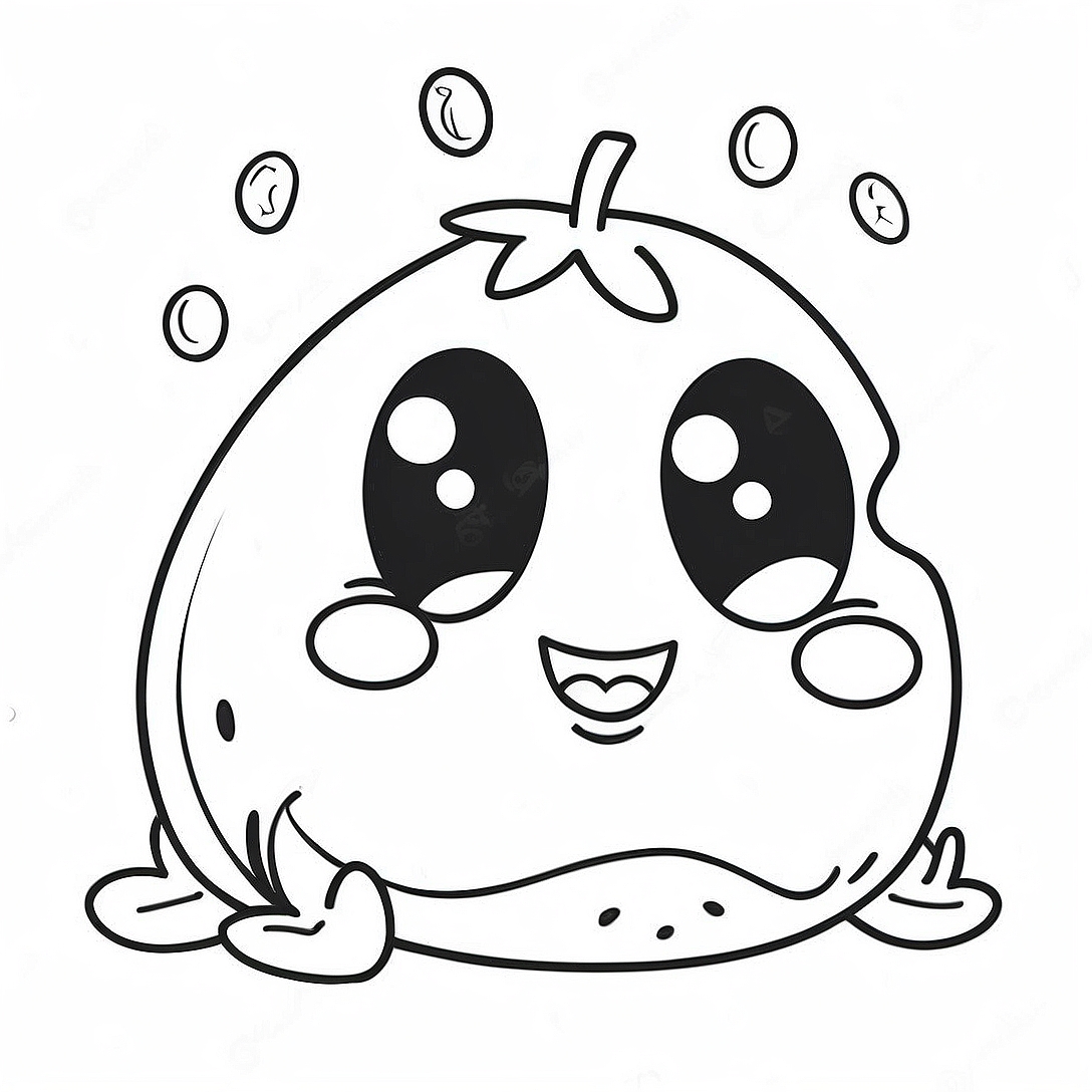 Cute Cartoon Beans Coloring Page | Beans coloring page