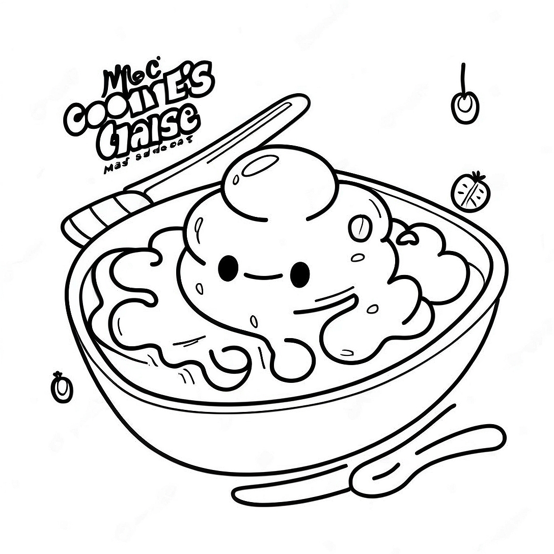 Mac and Cheese Coloring Page | Mac and Cheese coloring page