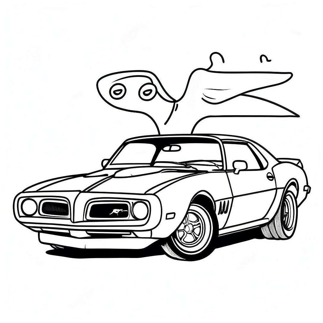 Trans Am Classic Car Coloring Page | Trans Am coloring page