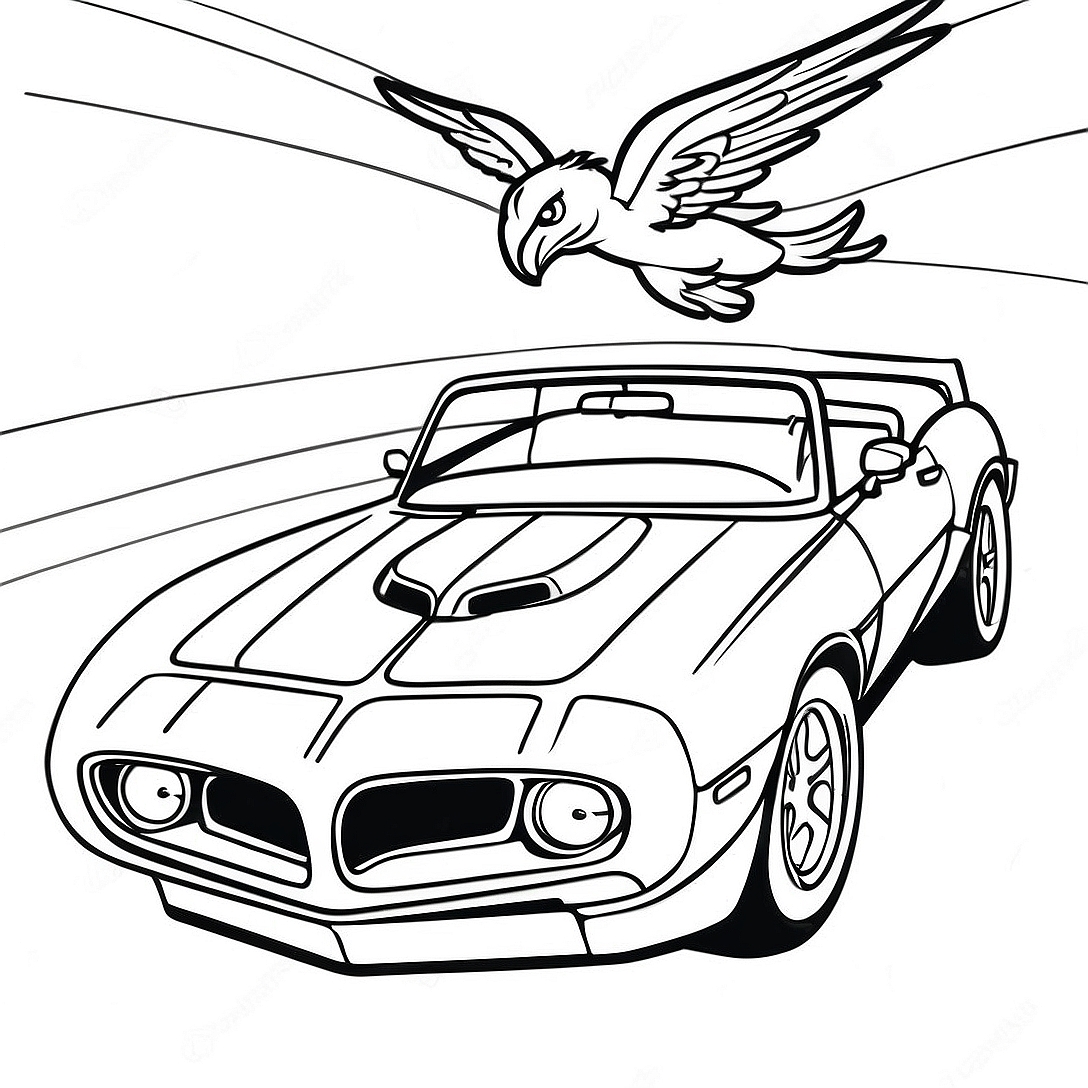 Trans Am Racing Scene Coloring Page | Trans Am coloring page