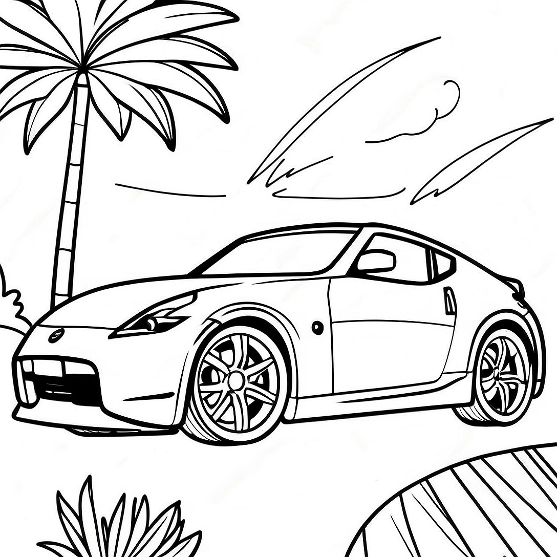 Nissan 370Z Sports Car Coloring Page | Nissan 370Z coloring page