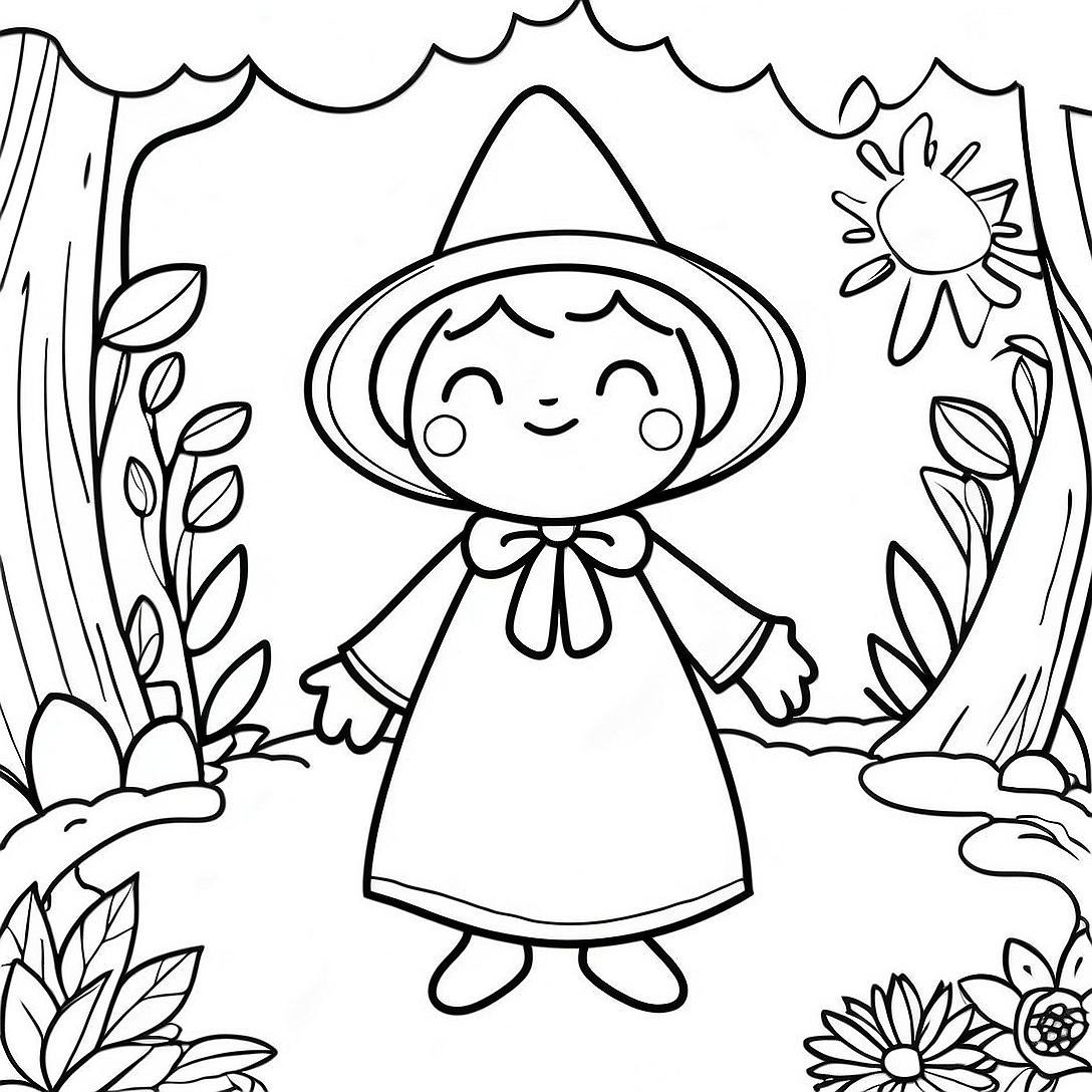 Strega Nona Magical Garden Coloring Page | Strega Nona coloring page