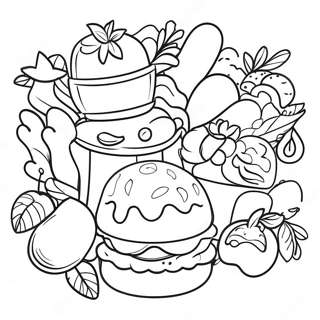 Fair Food Coloring Page | Fair Food coloring page