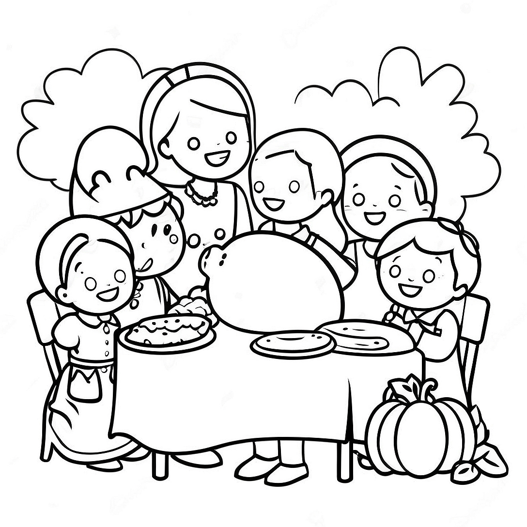 Religious Children's Church Thanksgiving Coloring Page | Religious Children's Church Thanksgiving coloring page
