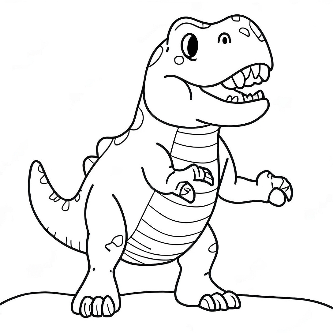 Ferocious T-Rex Roaring Coloring Page | Carnivore Dinosaur coloring page