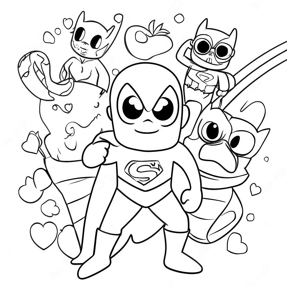 Superhero Birthday Party Coloring Page | Superhero Birthday coloring page