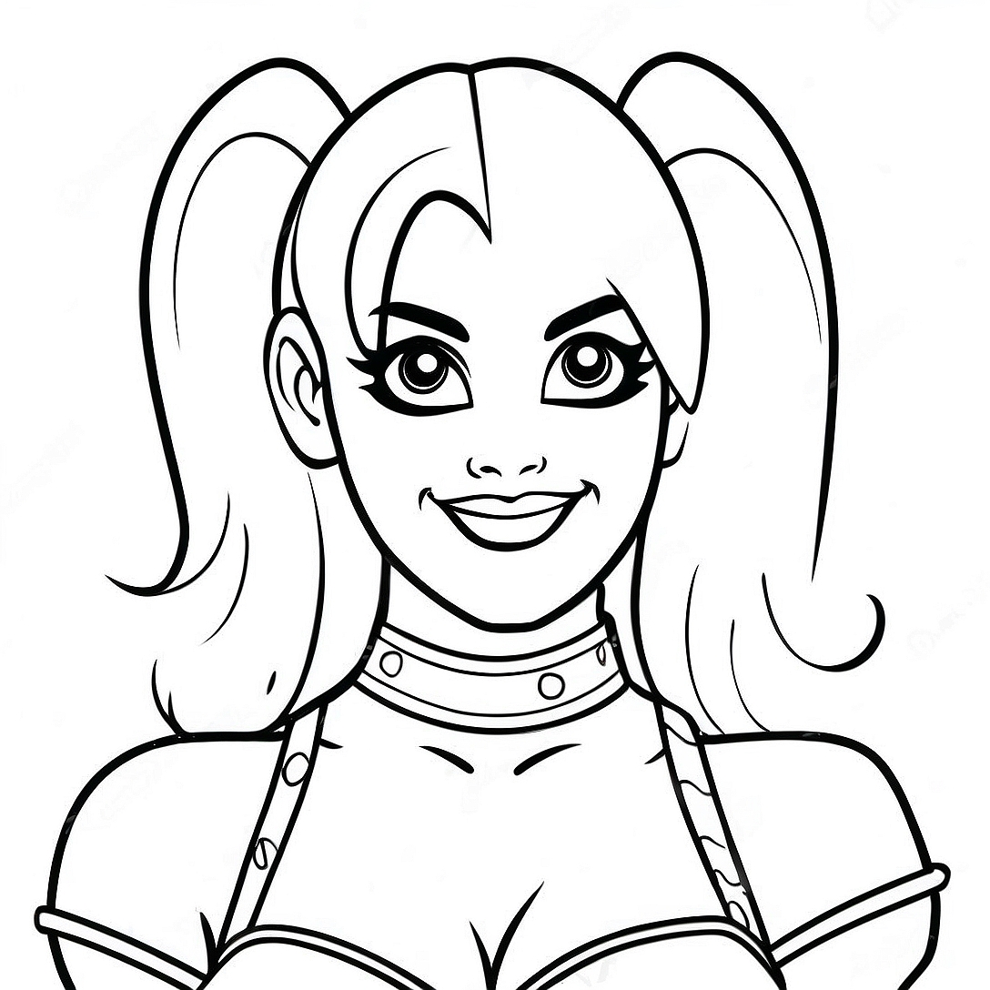 Simple Harley Quinn Coloring Page | Simple Harley Quinn coloring page