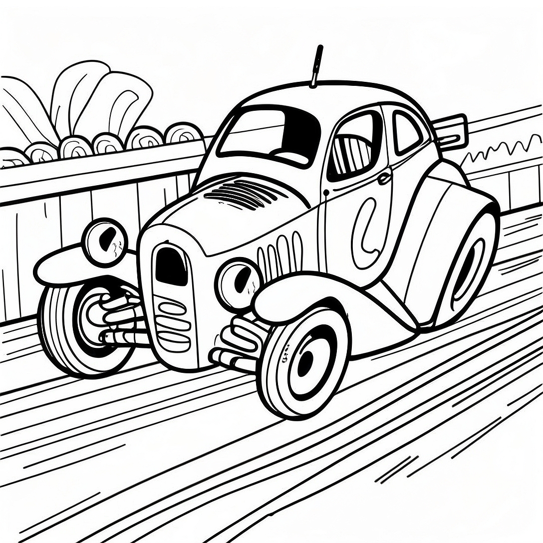 Dirt Track Racing Car Coloring Page | Dirt Track Racing coloring page