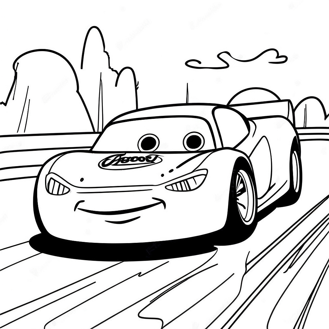 Cars 3 Lightning McQueen Racing Coloring Page | Cars 3 Lightning McQueen coloring page
