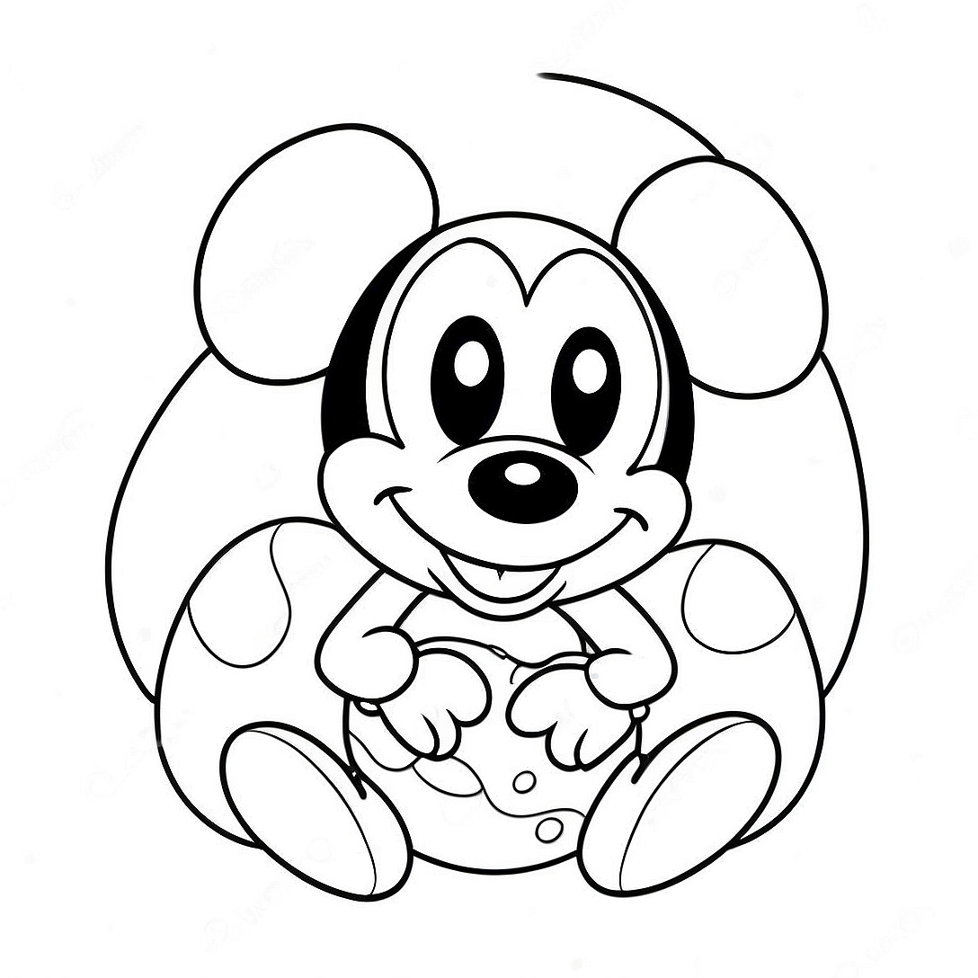 Mickey Mouse Easter Egg Coloring Page | Easter Disney coloring page