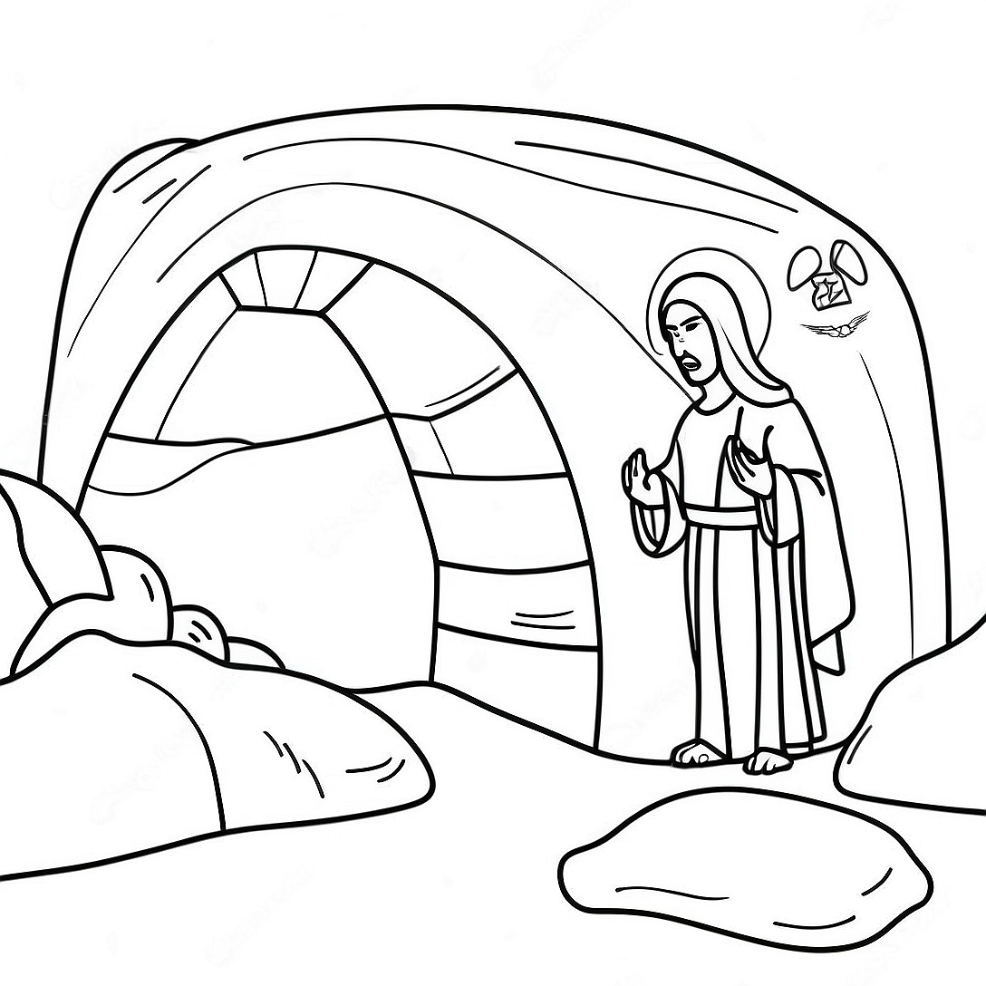Resurrection Empty Tomb Coloring Page | Resurrection Empty Tomb coloring page