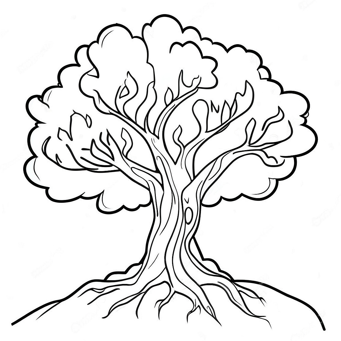 Flaming Burning Bush Coloring Page | Burning Bush coloring page