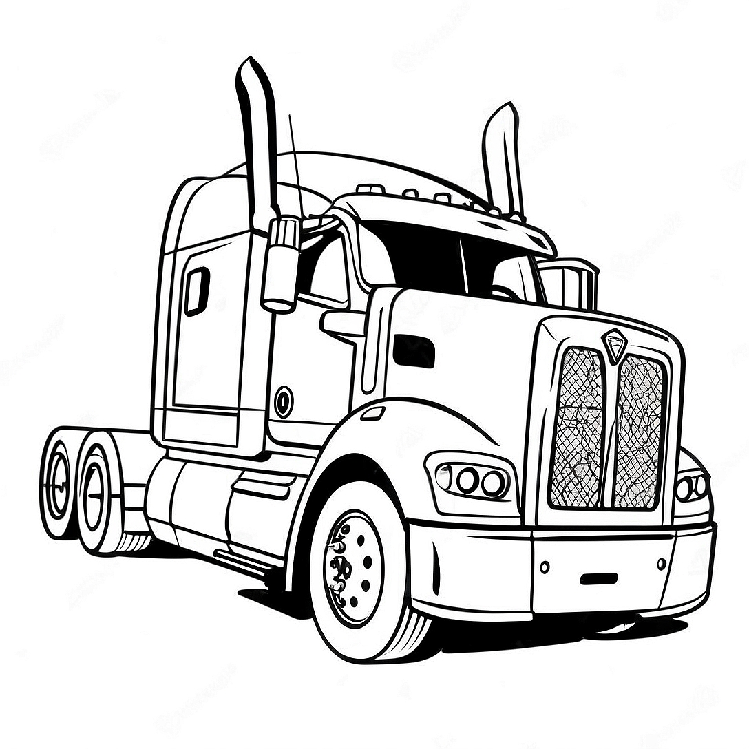 Semi Truck Coloring Page | Semi Truck coloring page