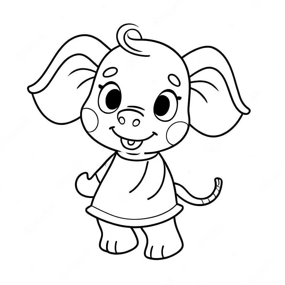 Emily Elephant Peppa Pig Coloring Page | Emily Elephant Peppa Pig coloring page